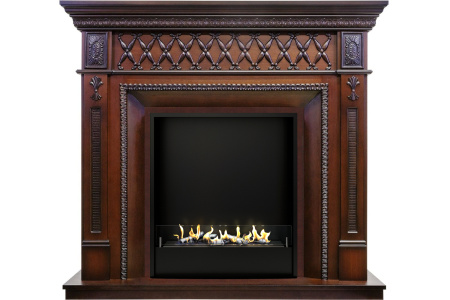 Биокамин в портале Firezo Alexandria махагон коричневый антик